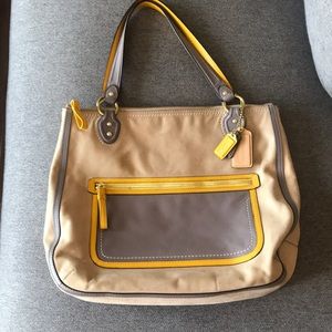 Coach Poppy Leather Colorblock Satchel